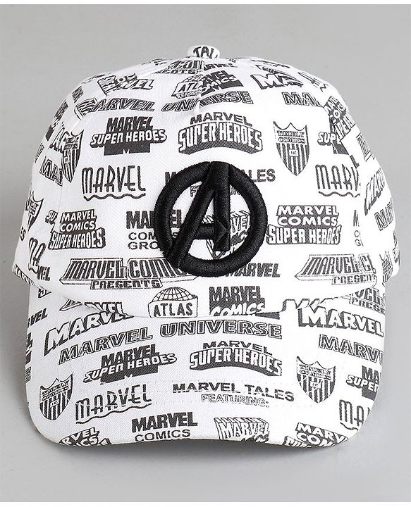 Pine Kids Marvel Cotton Avengers Baseball Cap White - Diameter 16.5 cm