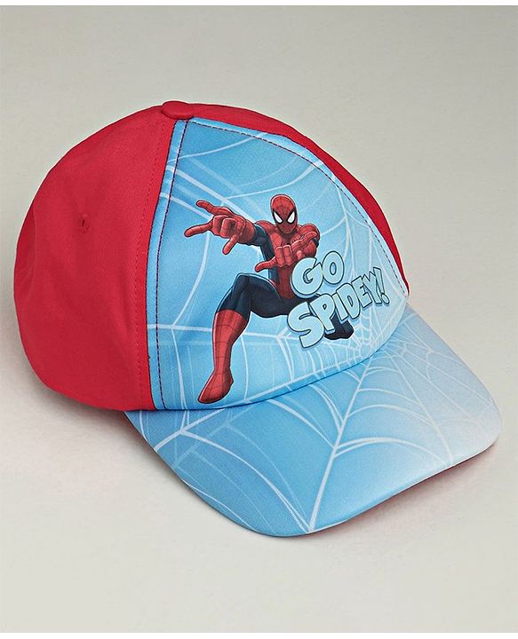 Babyhug Marvel Spiderman Summer Cap - Red & Blue