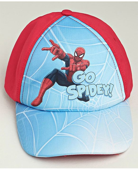 Babyhug Marvel Spiderman Summer Cap - Red & Blue