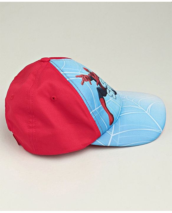 Babyhug Marvel Spiderman Summer Cap - Red & Blue
