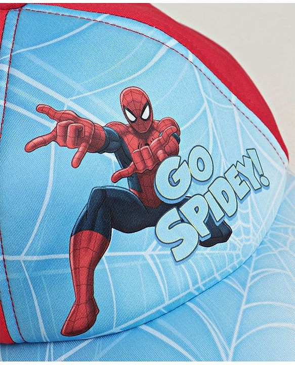 Babyhug Marvel Spiderman Summer Cap - Red & Blue