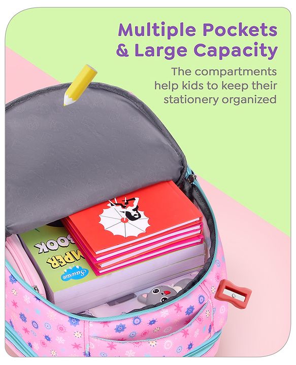 Babyhug Disney Frozen Tic-Tac-Toe School Backpack|2 Main Compartments, 2 Front Pockets, 2 side Bottle Pockets|Water Resistant|Long lasting and Durable Zippers | Comfortable back cushioning | For School, Travel and Outdoors|Lavender- 15.8 inches