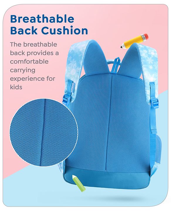 Babyhug Disney Frozen Tic-Tac-Toe School Backpack|2 Main Compartments, 2 Front Pockets, 2 side Bottle Pockets|Water Resistant|Long lasting and Durable Zippers | Comfortable back cushioning | For School, Travel and Outdoors|Lavender- 15.8 inches