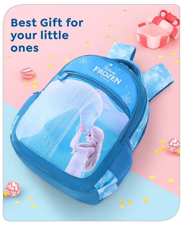 Babyhug Disney Frozen Tic-Tac-Toe School Backpack|2 Main Compartments, 2 Front Pockets, 2 side Bottle Pockets|Water Resistant|Long lasting and Durable Zippers | Comfortable back cushioning | For School, Travel and Outdoors|Lavender- 15.8 inches