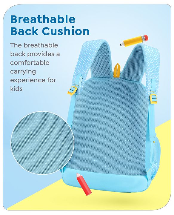 Babyhug Disney Mickey Mouse School Backpack|2 Main Compartments, 2 Front Pockets, 2 side Bottle Pockets|Water Resistant|Long lasting and Durable Zippers | Comfortable back cushioning | For School, Travel and Outdoors|Blue- 15.8 inches