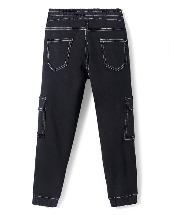 Pine Kids Full Length  Washed  Denim Jeans   -  Black