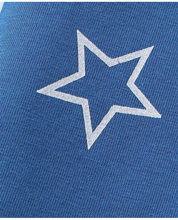 Babyhug Cotton Lycra Knit Full Length Legging Star Print - Navy Blue