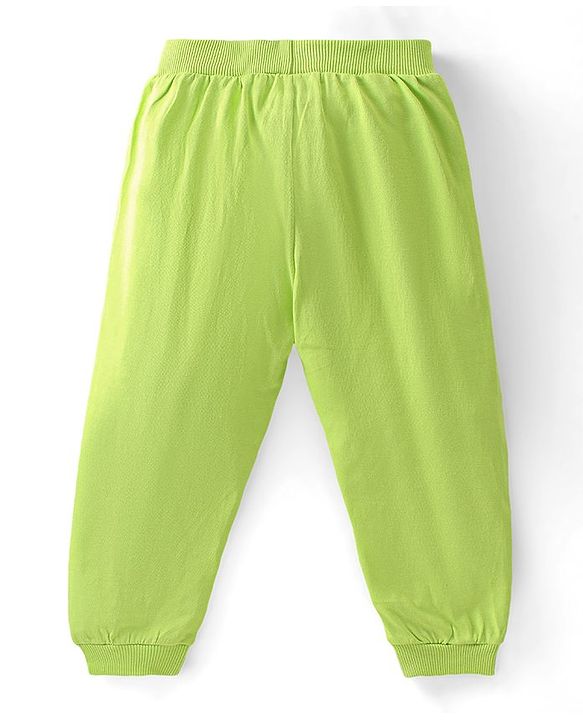 Babyhug Cotton Full Length Lounge and Track Pant Solid & Text Print Pack of 3 - Multicolour