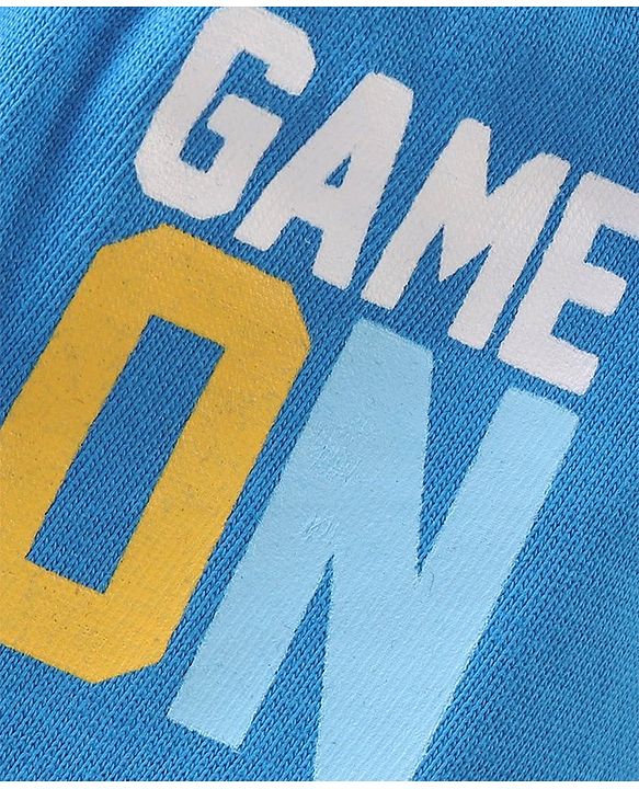 Babyhug Cotton Knit Full Length Track Pant Basketball Print Pack of 3 - Blue Yellow & White