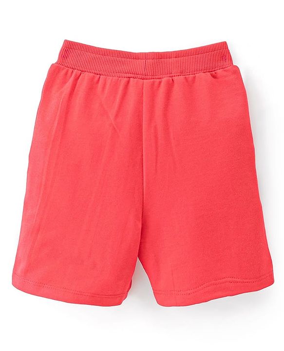 Babyhug Disney Cotton Shorts With Pixar Cars Graphics - Red