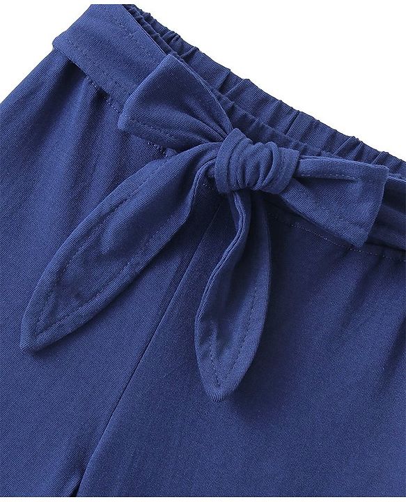 Babyhug Cotton Single Jersey Knit Full Length Palazzo  Navy Blue
