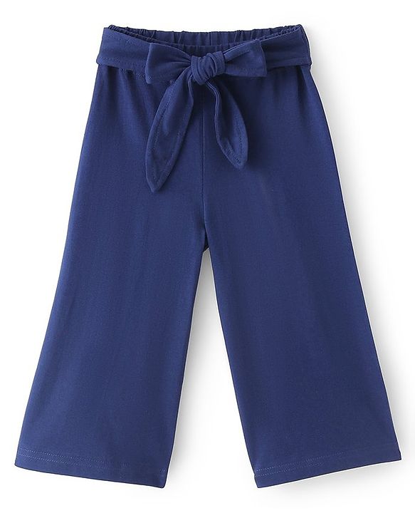 Babyhug Cotton Single Jersey Knit Full Length Palazzo  Navy Blue