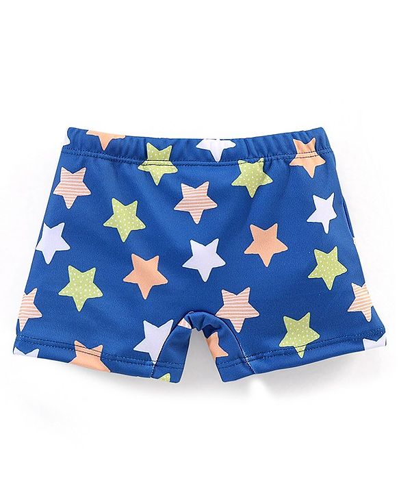 Babyhug Star Print Swimming Trunk - Navy Blue