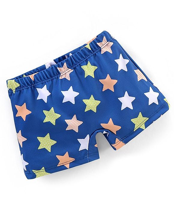 Babyhug Star Print Swimming Trunk - Navy Blue