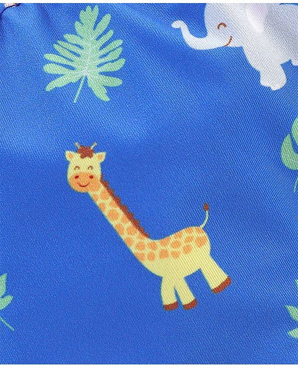 Babyhug Giraffe Print Swimming Trunk - Blue