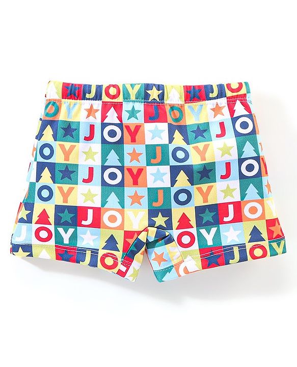 Babyhug Text Print Swimming Trunk - Multicolour