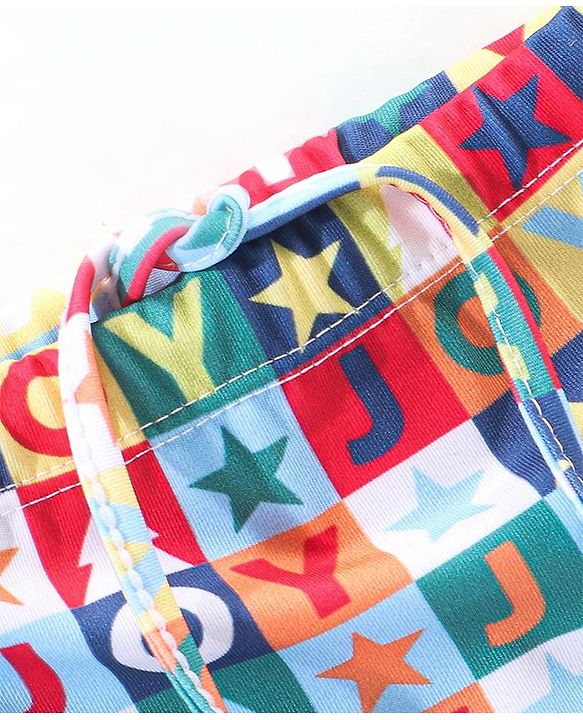 Babyhug Text Print Swimming Trunk - Multicolour
