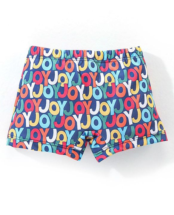 Babyhug Text Print Swimming Trunk - Multicolour