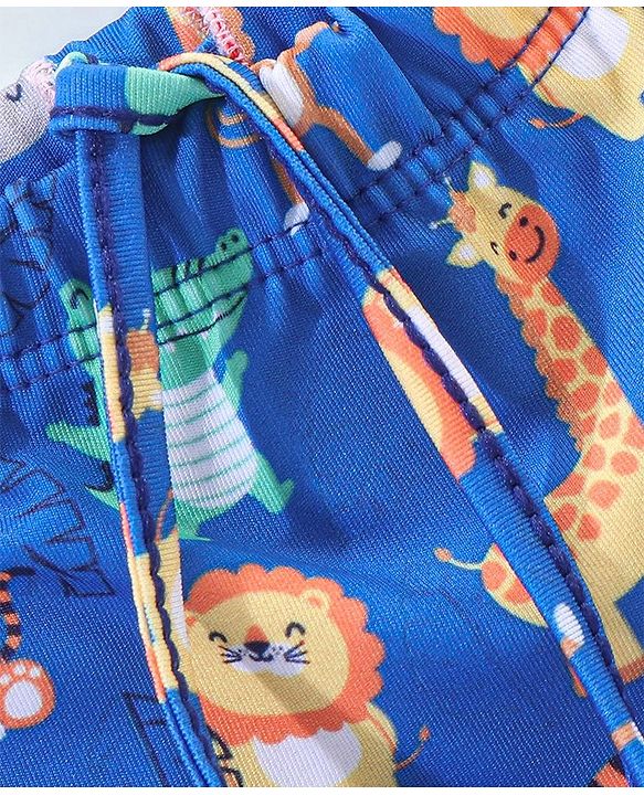 Babyhug Animal Print Swimming Trunk - Blue