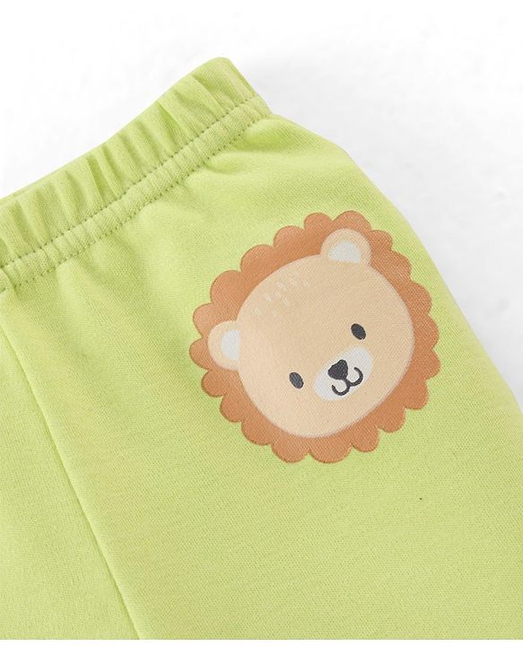 Babyhug 100% Cotton Knit Footed Bootie Leggings Stripes & Animal Print Pack of 3- Multicolour
