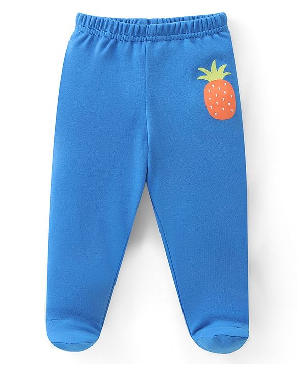 Babyoye 100% Organic Cotton Bootie Leggings With Striped & Fruit Print Pack of 3 - Multicolor