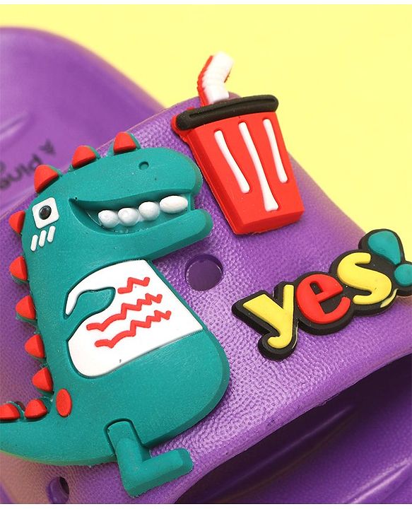 Pine Kids Slip On Style Clogs with Dino Jibbitz - Lavender