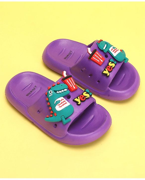 Pine Kids Slip On Style Clogs with Dino Jibbitz - Lavender
