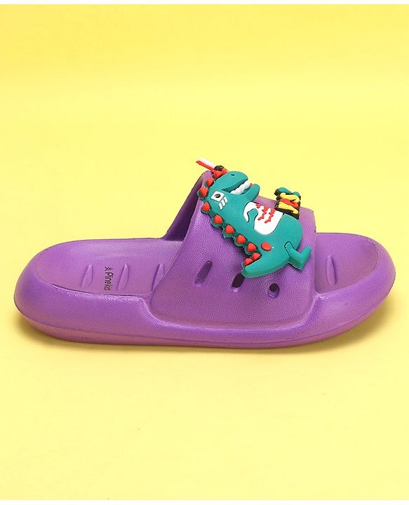 Pine Kids Slip On Style Clogs with Dino Jibbitz - Lavender