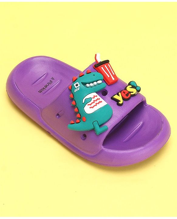 Pine Kids Slip On Style Clogs with Dino Jibbitz - Lavender