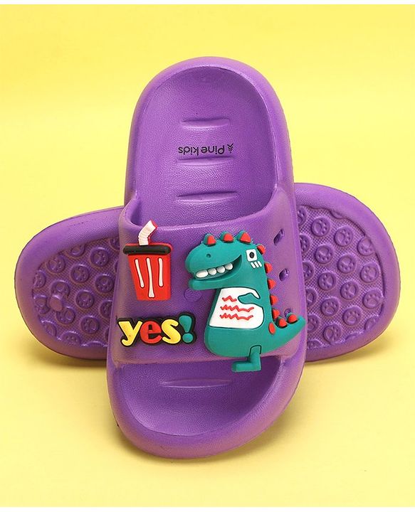 Pine Kids Slip On Style Clogs with Dino Jibbitz - Lavender