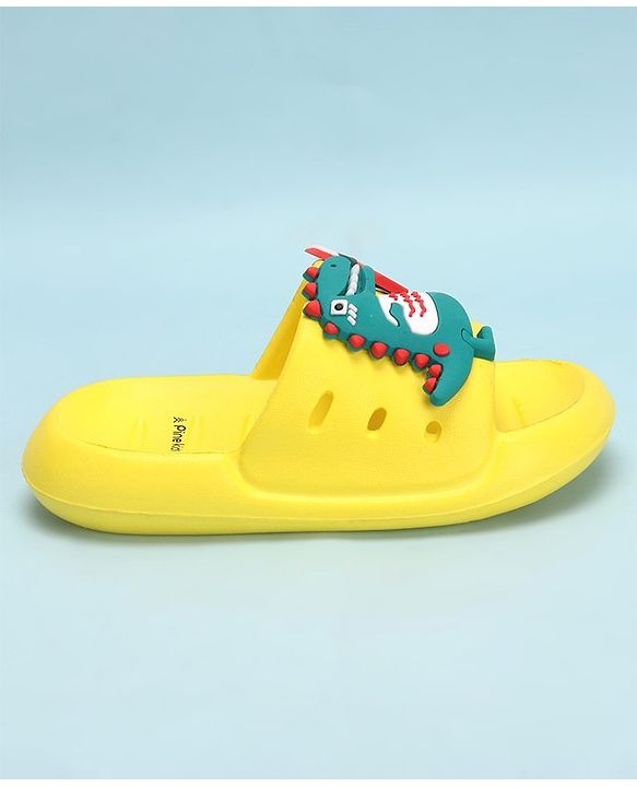 Pine Kids Slip On Style Clogs with Dino Jibbitz - Yellow