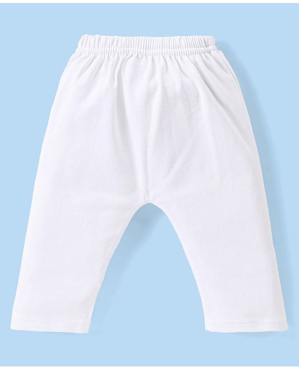 Babyhug Interlock Knit Full Sleeves Night Suit - White