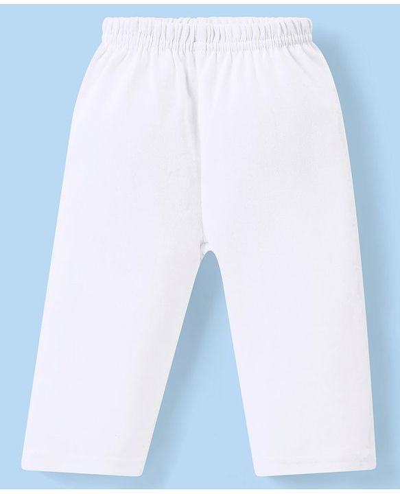 Babyhug Interlock Knit Full Sleeves Night Suit - White