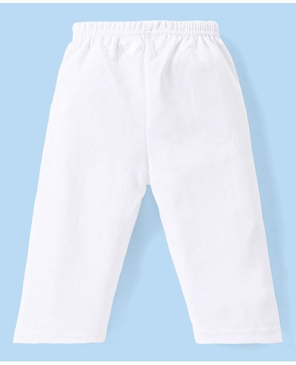 Babyhug Interlock Knit Full Sleeves Night Suit - White