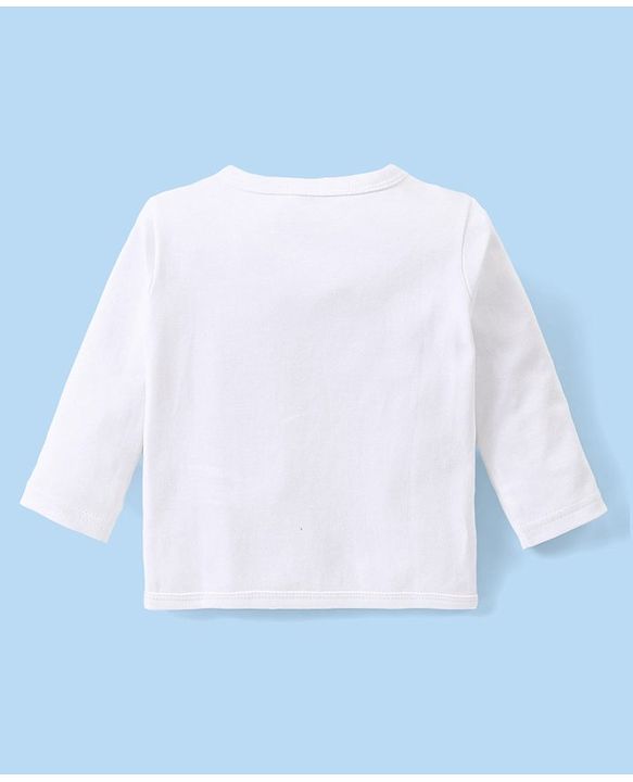 Babyhug Interlock Knit Full Sleeves Night Suit - White