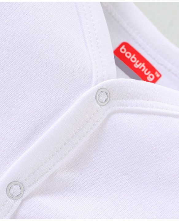 Babyhug Interlock Knit Full Sleeves Night Suit - White