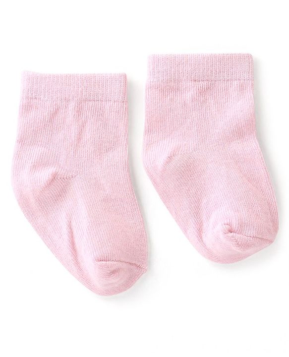 Cute Walk by Babyhug Anti Bacterial Cotton Ankle Length  Socks Pack of 3 Solid Colour -White Pink & Purple