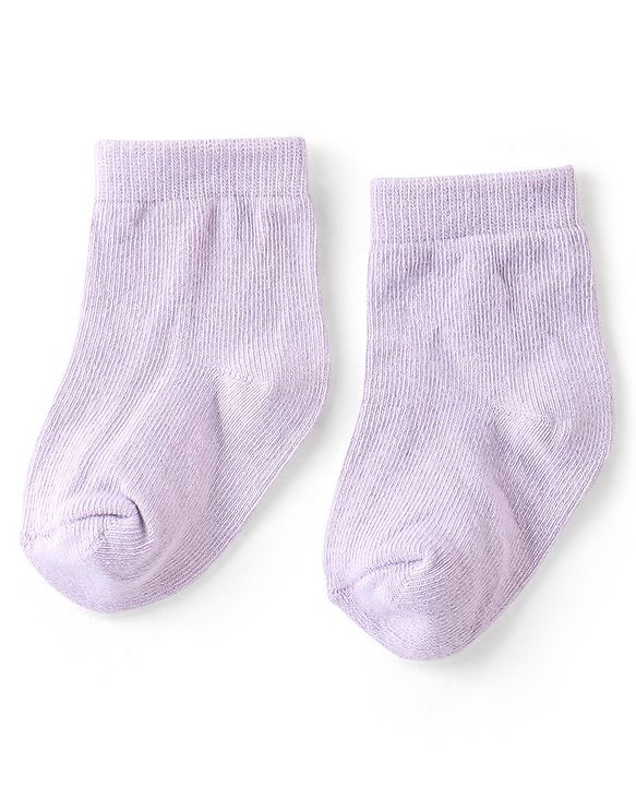 Cute Walk by Babyhug Anti Bacterial Cotton Ankle Length  Socks Pack of 3 Solid Colour -White Pink & Purple