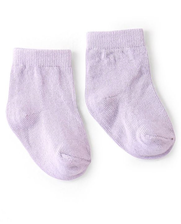 Cute Walk by Babyhug Anti Bacterial Cotton Ankle Length  Socks Pack of 3 Solid Colour -White Pink & Purple