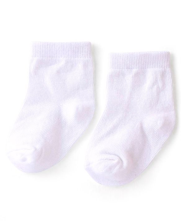 Cute Walk by Babyhug Anti Bacterial Cotton Ankle Length  Socks Pack of 3 Solid Colour -White Pink & Purple