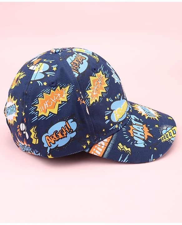 Pine Kids  Cotton Baseball Cap Digital Print Blue - Diameter 16.5 cm
