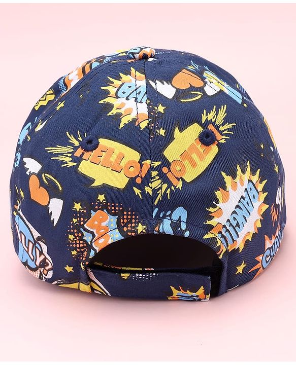 Pine Kids  Cotton Baseball Cap Digital Print Blue - Diameter 16.5 cm