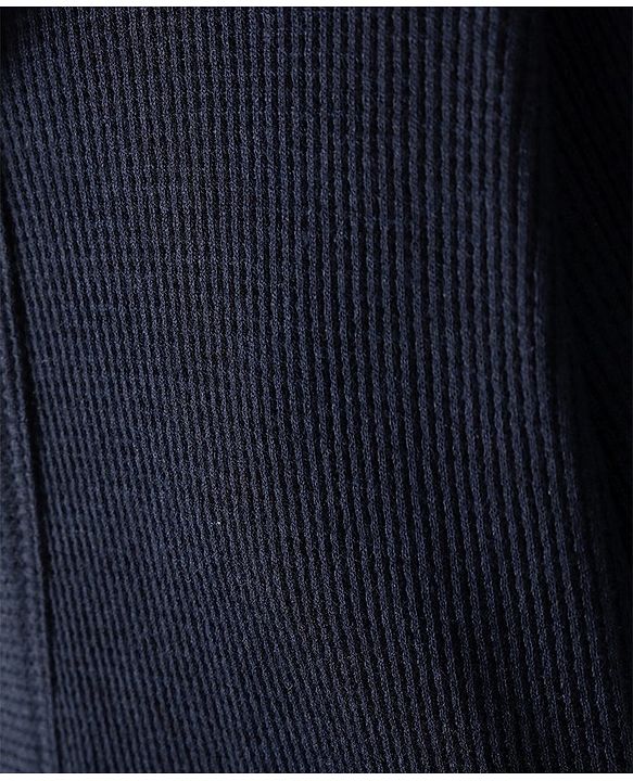 Pine Kids Cotton Full Sleeves Solid Bath Robe with Hood - Navy Blue