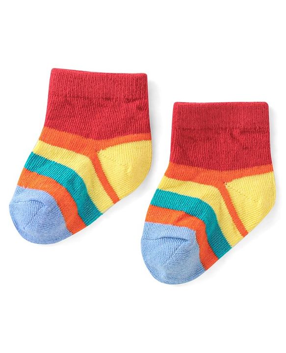 Cute Walk by Babyhug Anti Bacterial Ankle Length Socks Star Design Pack Of 3 - Multicolour