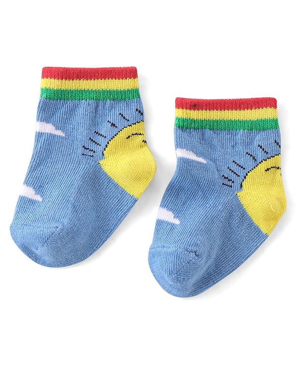 Cute Walk by Babyhug Anti Bacterial Ankle Length Socks Star Design Pack Of 3 - Multicolour