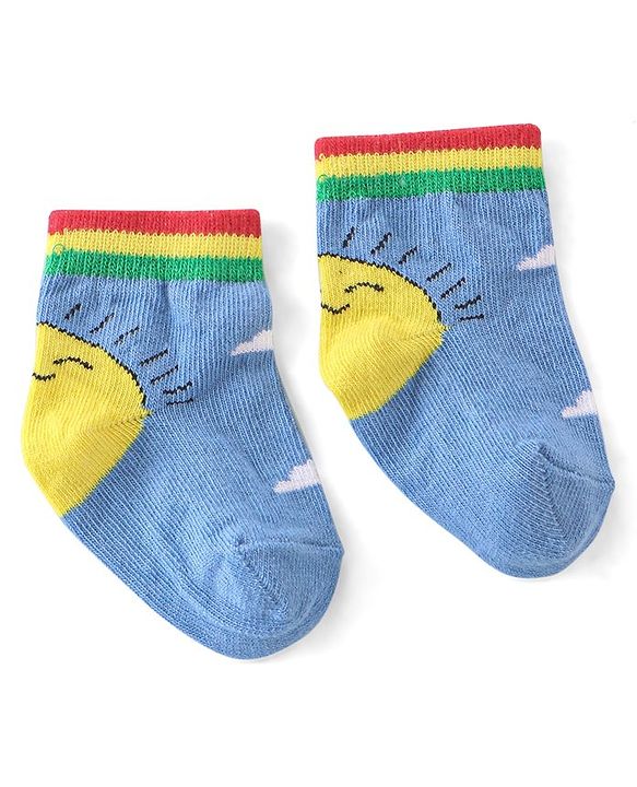 Cute Walk by Babyhug Anti Bacterial Ankle Length Socks Star Design Pack Of 3 - Multicolour