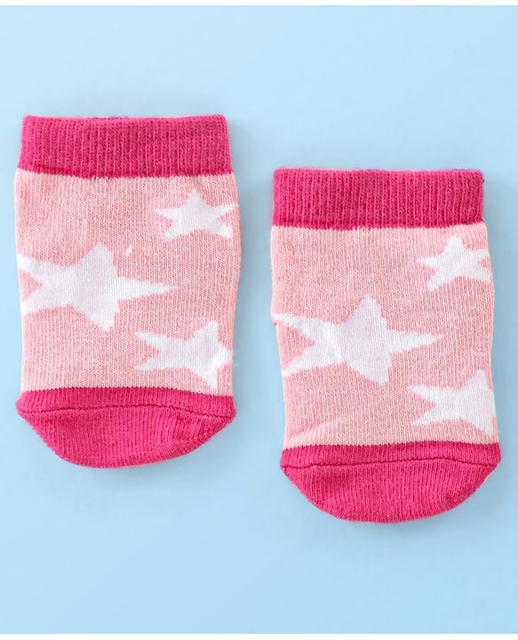 Cute Walk by Babyhug Non Terry Anti Bacterial Anti Skid Ankle Length Socks Star & Unicorn Design Pack Of 3- Multicolor