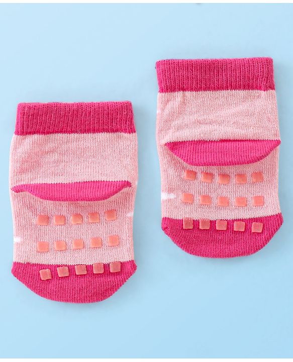 Cute Walk by Babyhug Non Terry Anti Bacterial Anti Skid Ankle Length Socks Star & Unicorn Design Pack Of 3- Multicolor