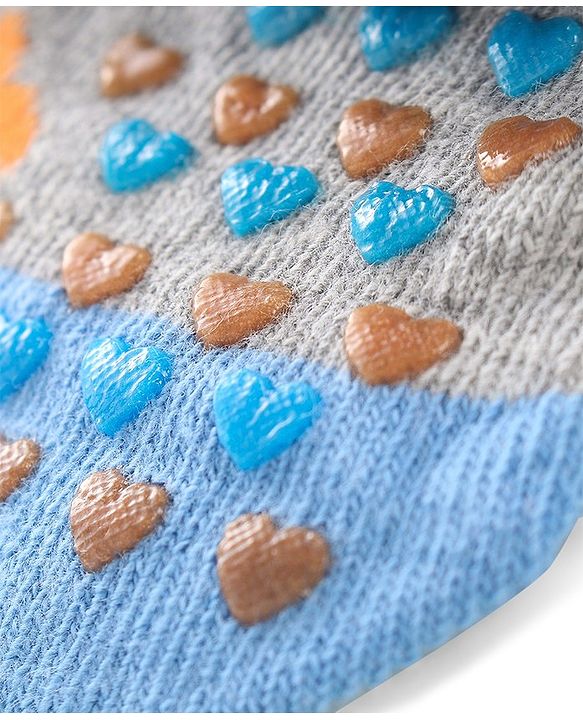 Cute Walk by Babyhug Non Terry Anti Bacterial Anti Skid Ankle Length Socks Star & Lion Design Pack Of 3 - Multicolor