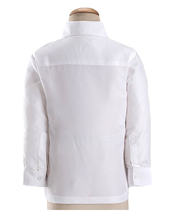 Babyhug Woven Full Sleeves Stretch Party Suit With Bow - Sky Blue